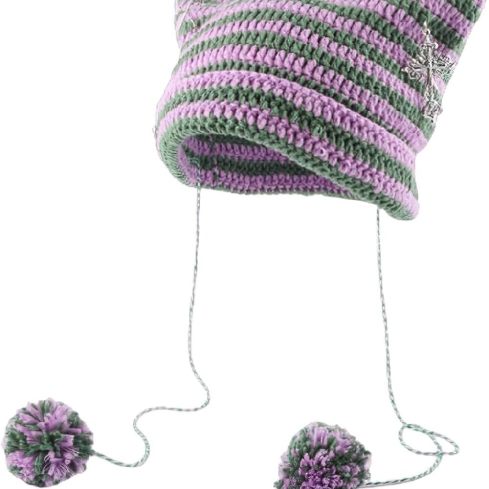 Crochet Hats For Women Vintage Beanies Women Fox Hat Grunge Goth Beanies Hat Y2k
